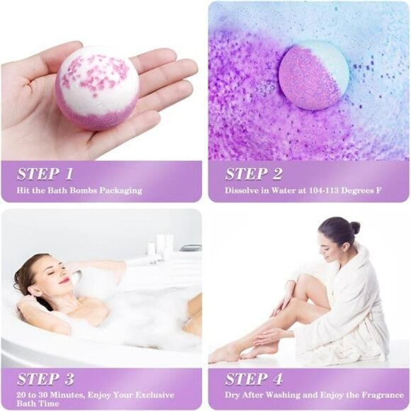 20PCS Bath Bombs for Women Presents Set Natural Wonderful Fizz Effect Bubble - Picture 5 of 7